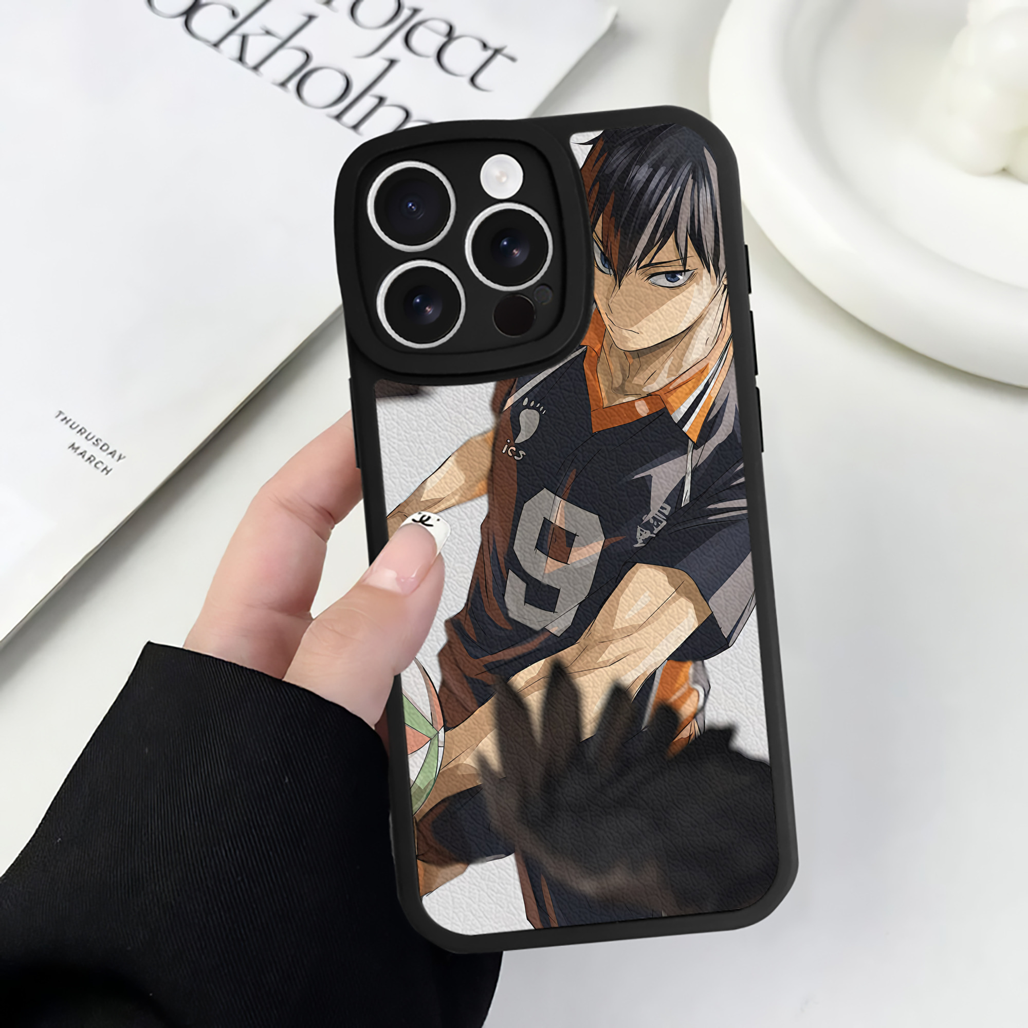 （画像用） ハイキュー!! Haikyu!! 【iPhone 16シリーズ対応】シリコンスマホケース（レザー調） 材質：シリコン